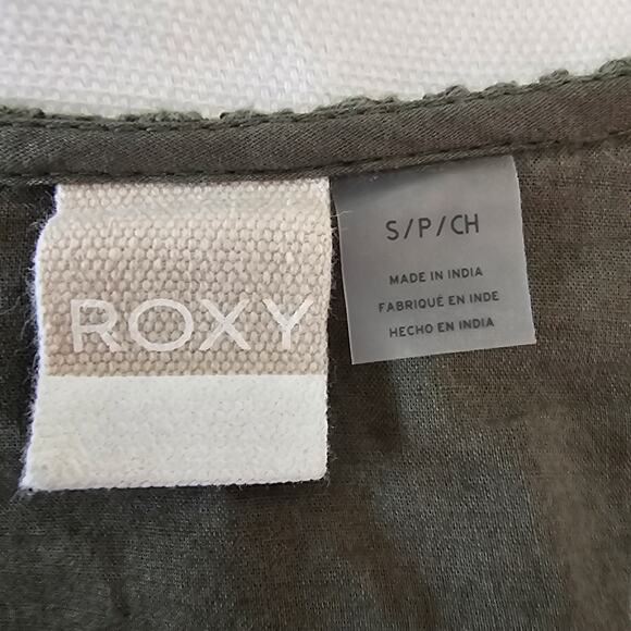 Roxy Green Crochet Lace Belted Romper Size S - Picture 3 of 4